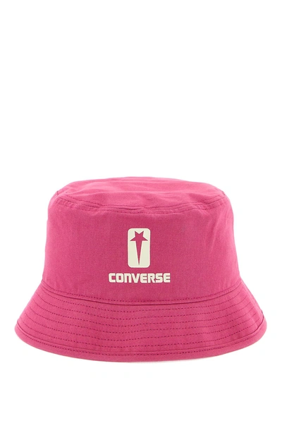 Rick Owens Cotton Bucket Hat Converse X Drkshdw In Pink