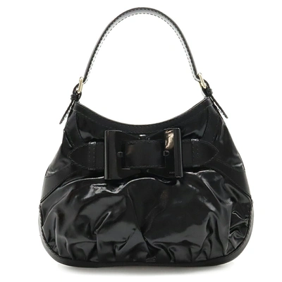 Gucci Queen Bow Black Patent Leather Shoulder Bag ()