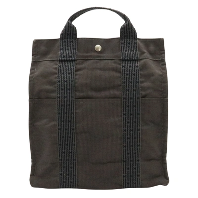 Hermes Hermès Herline Grey Canvas Backpack Bag ()