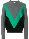 Ami Alexandre Mattiussi Colour Block Sweater In Grey