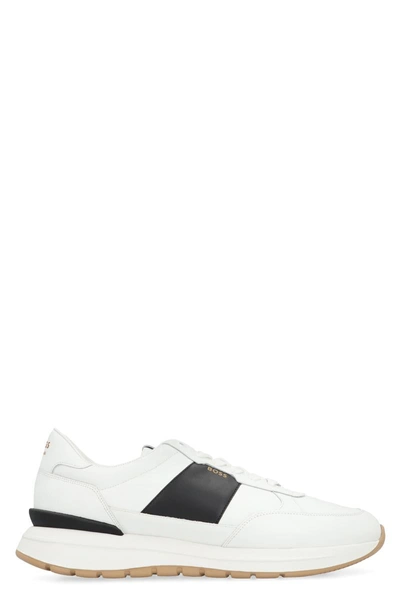 Hugo Boss Boss Jace Leather Low-top Sneakers In White