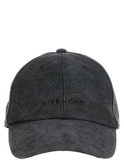 Givenchy Logo Embroidery Cap In Gray
