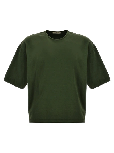 Lemaire Mercerized Cotton T-shirt In Green