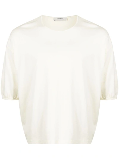 Lemaire T-shirt With Low Shoulder Sleeves In Yellow & Orange