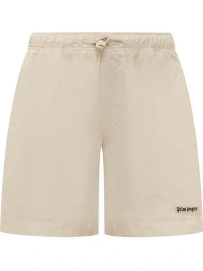 Palm Angels Classic Logo Bermuda Shorts In White