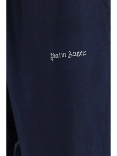 Palm Angels Pants In Navy Blue  Off White