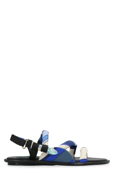 Pucci Lee Flat Sandals In Blu