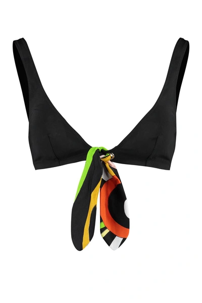 Pucci Triangle Bikini Top In Black