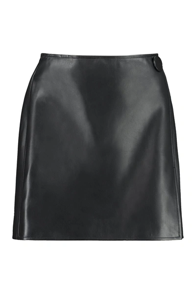 Stand Studio Vegan Leather Mini Skirt In Black