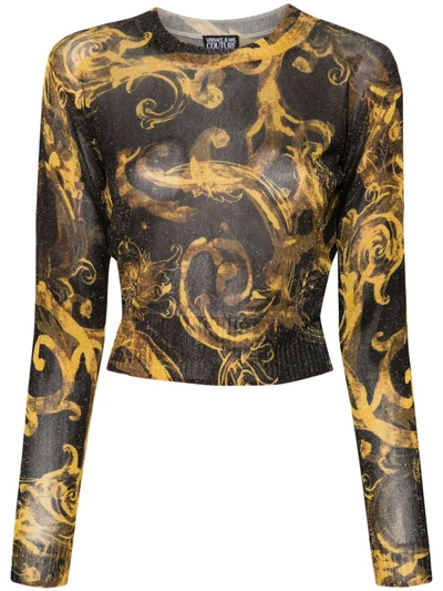 Versace Jeans Couture Sweaters In Nero E Oro
