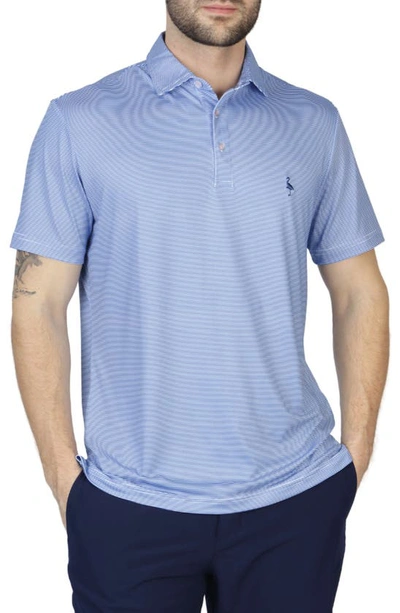 Tailorbyrd Stripes Performance Knit Polo In Admiral Blue