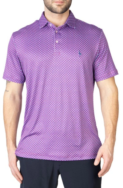 Tailorbyrd Geo Performance Polo In Flamingo Pink