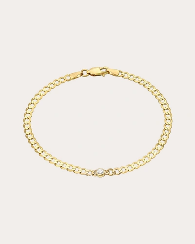 Zoe Lev Women's Diamond Bezel Cuban Link Bracelet In Gold