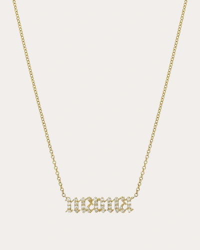 Zoe Lev Women's Diamond Gothic 'mama' Pendant Necklace In Gold
