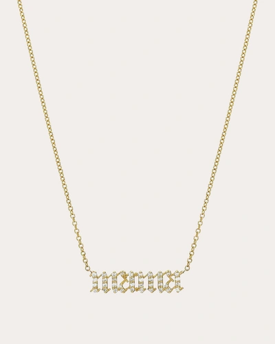 Zoe Lev Women's Gothic 'mama' 14k Gold Diamond Pendant Necklace