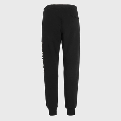 Alexander Mcqueen Black And White Cotton Track Pants In Black/ivory