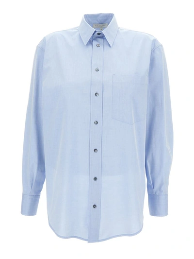 Antonelli Aspic Cotton Shirt In Blue
