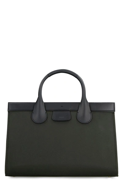 Chloé Barbour X  - Edith Canvas Tote Bag In Green