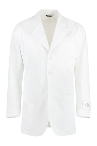 Dolce & Gabbana Men's White Cotton Jacket For Ss23 Season