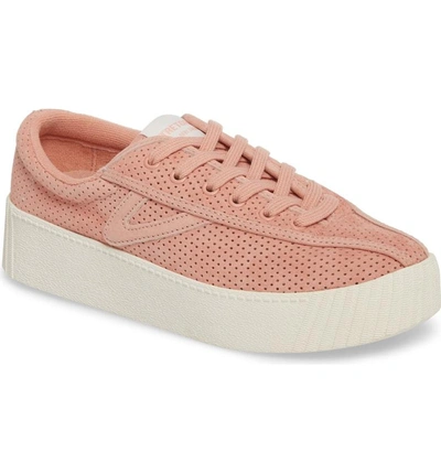 Tretorn Bold Perforated Platform Sneaker In Blush Nubuck