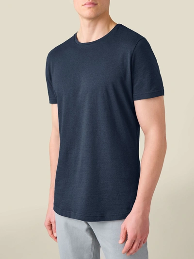 Luca Faloni Navy Blue Cashmere-cotton T-shirt In Dark Blue