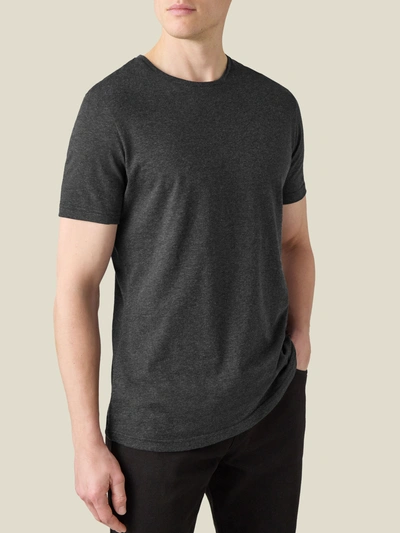 Luca Faloni Charcoal Grey Cashmere-cotton T-shirt In Dark Grey