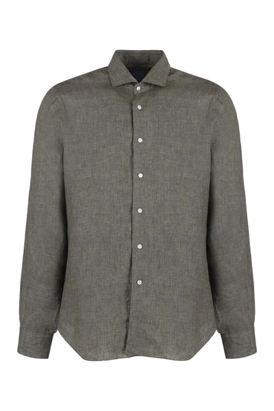 Barba Linen Shirt In Grey