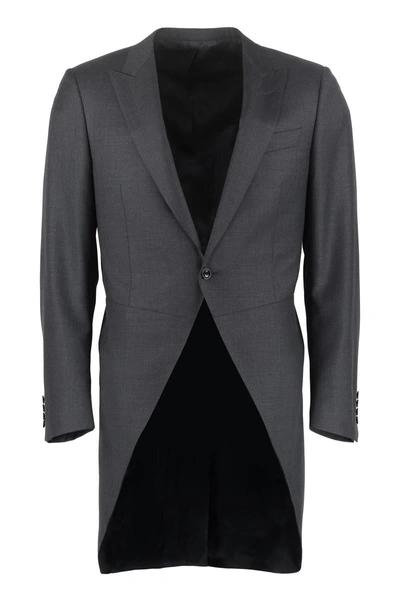 Canali Wool Tailored Jacket In Grey