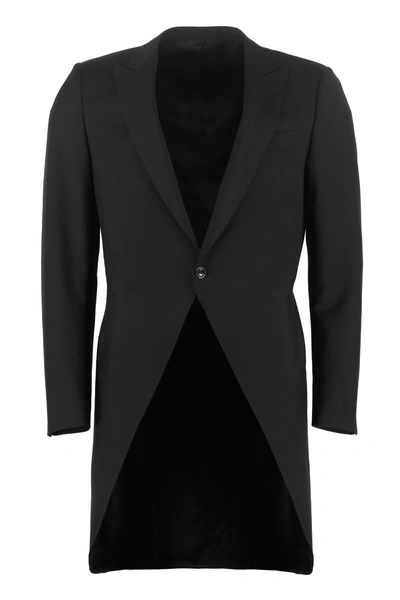 Canali Wool Tailored Jacket In Black
