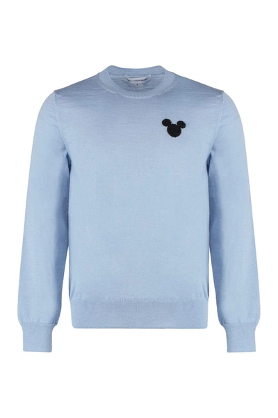 Comme Des Garçons Shirt X Disney - Long Sleeve Crew-neck Sweater In Blue