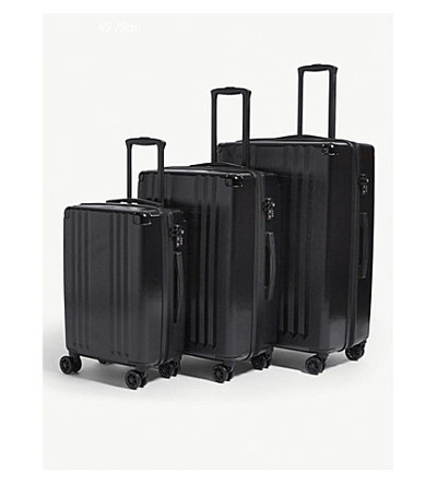 Calpak Ambeur 3-piece Metallic Luggage Set In Black