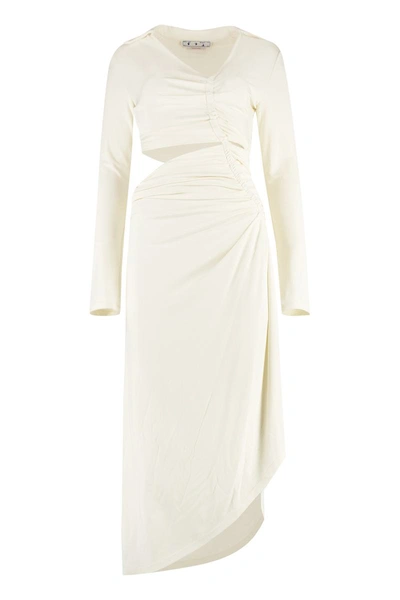 Off-white Midi Viscose Dress