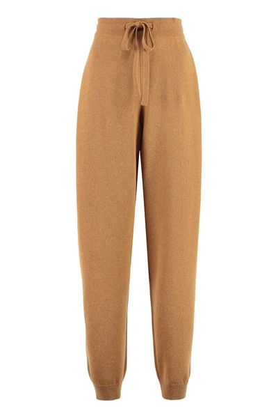 Nanushka Ylia Knitted Track-pants In Brown