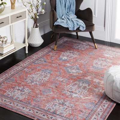 Safavieh Tucson Tsn188p Power Loomed Rust / Beige Washable Rug