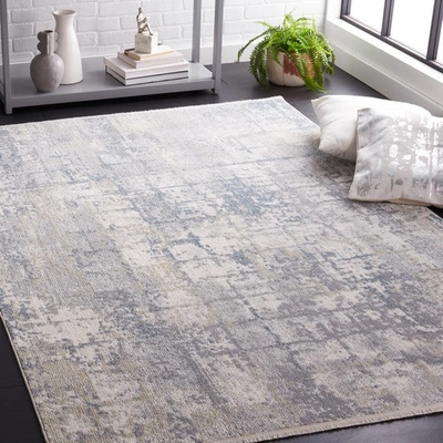 Safavieh Bayside Bay122f Flat Weave Grey / Ivory Blue Washable Rug