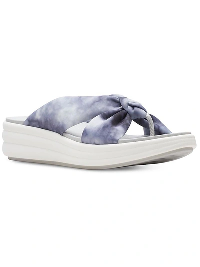 Cloudsteppers By Clarks Drift Ave Womens Tie-dye Cushioned Wedge Sandals In Grey