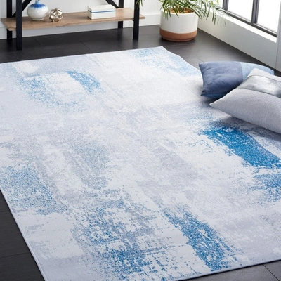 Safavieh Tacoma Tac814f Power Loomed Grey / Blue Washable Rug
