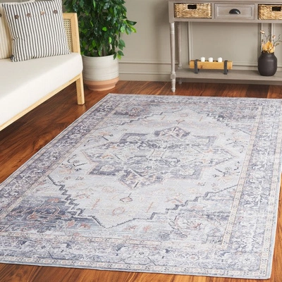 Safavieh Arizona Arz137n Power Loomed Blue Green / Rust Washable Rug