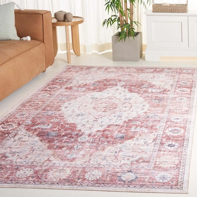 Safavieh Arizona Arz517l Power Loomed Light Blue / Ivory Washable Rug