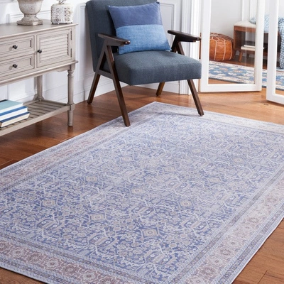 Safavieh Tucson Tsn186m Power Loomed Blue / Rust Washable Rug