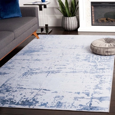 Safavieh Tacoma Tac864f Power Loomed Grey / Navy Washable Rug