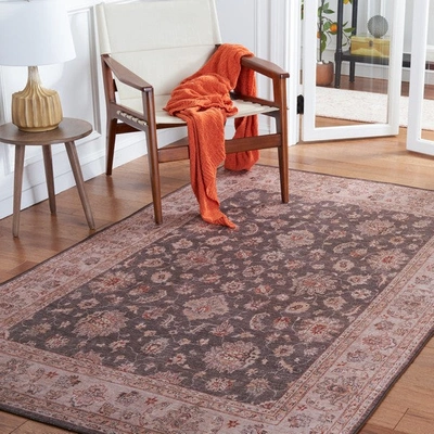 Safavieh Tucson Tsn111g Power Loomed Dark Grey / Beige Washable Rug