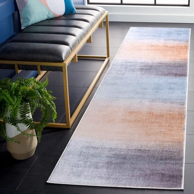 Safavieh Tacoma Tac816f Power Loomed Grey / Rust Washable Rug In Gray