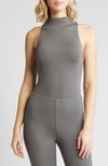 Naked Wardrobe Butter Feel Sleeveless Bodysuit In Charcoal