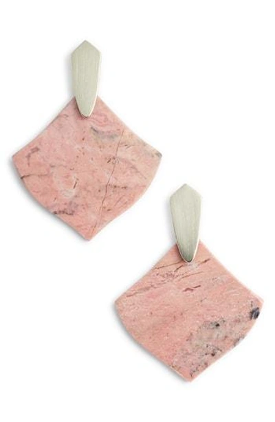 Kendra Scott Astoria Statement Earrings In Pink Unbanded Rhodonite/ Gold