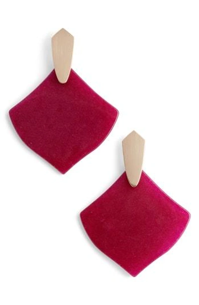 Kendra Scott Astoria Geometric Drop Earrings In Maroon Jade/ Rose Gold