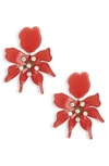 Lele Sadoughi Daffodil Drop Earrings In Lipstick Pink