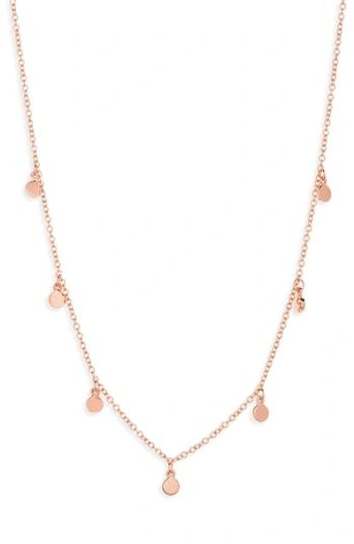 Jcrew Demi Fine 14-karat Gold Plated Dot Charm Necklace In Rose Gold
