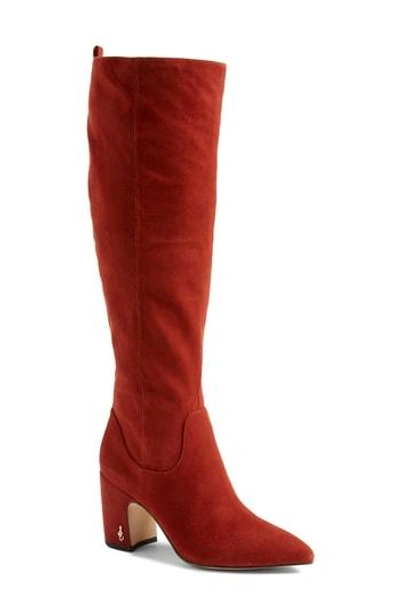 Sam Edelman Hai Knee High Boot In Paprika Suede