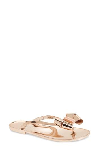 ted baker glamaar flip flops rose gold